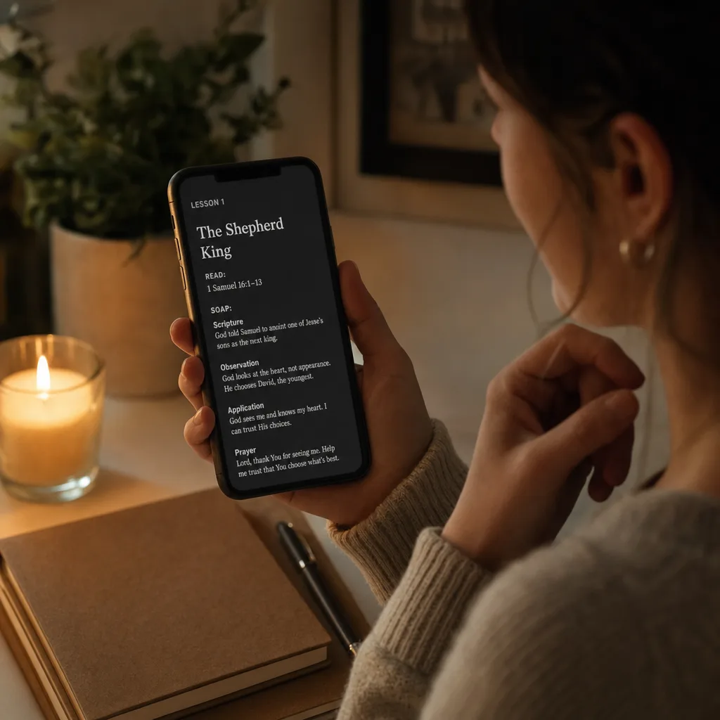 Read the lessons on your phone